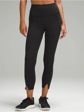 lululemon athletica Black Wunder Train High-Rise Tight 25" Hem Slit